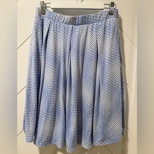 LuLaRoe Madison Periwinkle and White Pleated Skirt